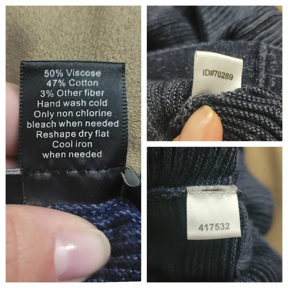 Sz Small Ann Taylor Factory Navy Knit Cotton Blend Sweater